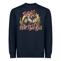 Navy cute but will fight you racoon western Heavyweight Sweatshirt - NancyCooperArtShop