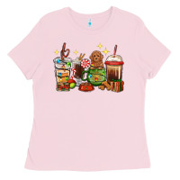 Bubblegum Pink Christmas coffee cups with Poodle Ladies Tee - RanaPortraitStore