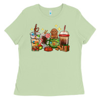 Matcha Christmas coffee cups with Poodle Ladies Tee - RanaPortraitStore