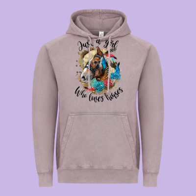 Just A Girl Who Loves Horses Haflinger Vintage Hoodie Designed By Lillyallendesigns