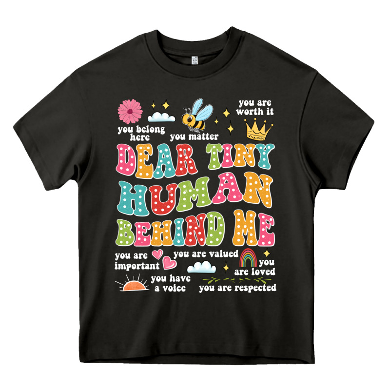 Customized Teacher Dear Tiny Human Behind Me Back Heavy Core Tee by JahusDesignShop | Teevron
