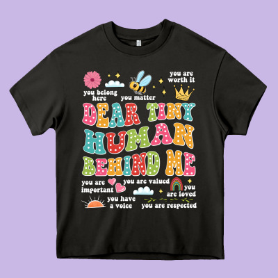 Customized Teacher Dear Tiny Human Behind Me Back Heavy Core Tee Designed By Jahusdesignshop
