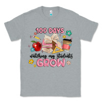 Heather Grey 100 days of watching my students grow Classic Tee - MaliasSmallBusiness