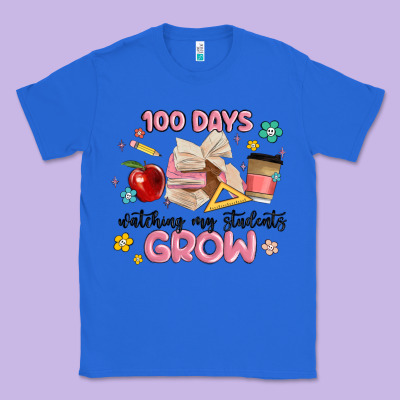 100 Days Of Watching My Students Grow Classic Tee Designed By Maliassmallbusiness