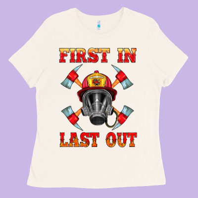 Firefighter Face Mask With Axes Ladies Tee Designed By Hra Design Shop