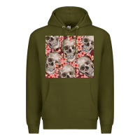 Skulls And Flowers Premium Hoodie | Teevron