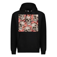 Black skulls and flowers Premium Hoodie - TumblerDesignByShophia