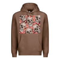 Chestnut skulls and flowers Premium Hoodie - TumblerDesignByShophia
