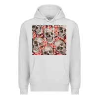 Dove Grey skulls and flowers Premium Hoodie - TumblerDesignByShophia