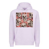 Lilac skulls and flowers Premium Hoodie - TumblerDesignByShophia