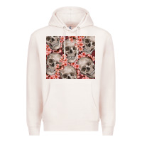 Pale Pink skulls and flowers Premium Hoodie - TumblerDesignByShophia