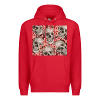 Red skulls and flowers Premium Hoodie - TumblerDesignByShophia