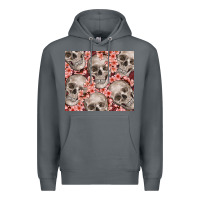 Rock skulls and flowers Premium Hoodie - TumblerDesignByShophia