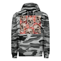 Slate Camo skulls and flowers Premium Hoodie - TumblerDesignByShophia