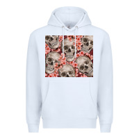 White skulls and flowers Premium Hoodie - TumblerDesignByShophia