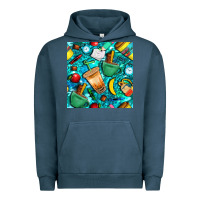 Pigment Midnight Navy school boy coffe cup with camouflage seamless pattern bbs Urban Hoodie - BundleAndBundleShop