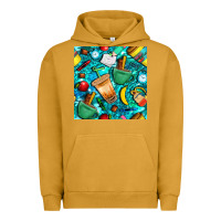 Pigment Peanut Butter school boy coffe cup with camouflage seamless pattern bbs Urban Hoodie - BundleAndBundleShop