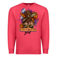 Cardinal Messy bun Basketball girl Premium Sweatshirt - HowdyJamesFarm
