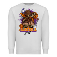 Dove Grey Messy bun Basketball girl Premium Sweatshirt - HowdyJamesFarm