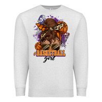 Oatmeal Heather Messy bun Basketball girl Premium Sweatshirt - HowdyJamesFarm