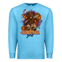 Ocean Blue Messy bun Basketball girl Premium Sweatshirt - HowdyJamesFarm