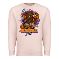 Pale Pink Messy bun Basketball girl Premium Sweatshirt - HowdyJamesFarm