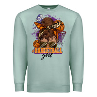 Seafoam Messy bun Basketball girl Premium Sweatshirt - HowdyJamesFarm
