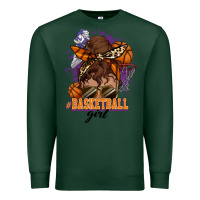 Sports Green Messy bun Basketball girl Premium Sweatshirt - HowdyJamesFarm