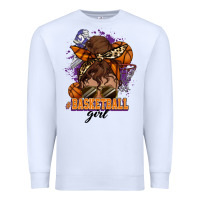 Messy Bun Basketball Girl Premium Sweatshirt | Teevron