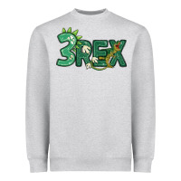 Heather Grey three rex Heavyweight Sweatshirt - MaliasSmallBusiness