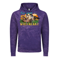 Cloud Purple free spirit wild heart 3 horses Vintage Hoodie - LillyAllenDesigns