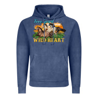 Vintage Denim free spirit wild heart 3 horses Vintage Hoodie - LillyAllenDesigns