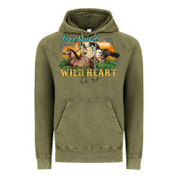 Vintage Olive free spirit wild heart 3 horses Vintage Hoodie - LillyAllenDesigns