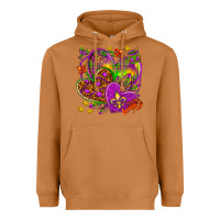 Meerkat Mardi Gras hearts Heavyweight Hoodie - HowdyJamesFarm