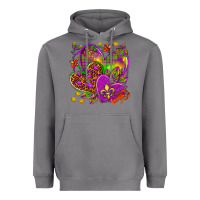 Storm Mardi Gras hearts Heavyweight Hoodie - HowdyJamesFarm