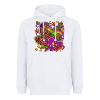 White Mardi Gras hearts Heavyweight Hoodie - HowdyJamesFarm