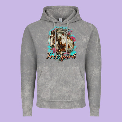Free Spirit Mustang Horse Vintage Hoodie Designed By Lillyallendesigns