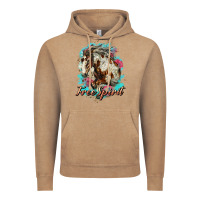 Vintage Coffee free spirit mustang horse Vintage Hoodie - LillyAllenDesigns