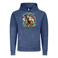 Vintage Denim free spirit mustang horse Vintage Hoodie - LillyAllenDesigns
