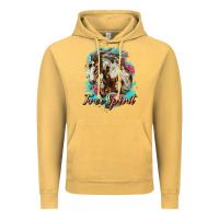 Vintage Mustard free spirit mustang horse Vintage Hoodie - LillyAllenDesigns