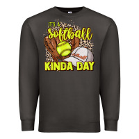 Smoke It's a Softball kinda day leopard Premium Sweatshirt - HowdyJamesFarm