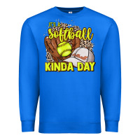 True Royal It's a Softball kinda day leopard Premium Sweatshirt - HowdyJamesFarm