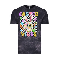 Cloud Black easter vibes smiley face Vintage Tee - MaliasSmallBusiness