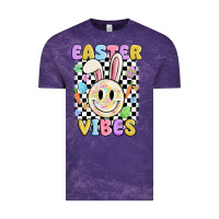 Cloud Purple easter vibes smiley face Vintage Tee - MaliasSmallBusiness