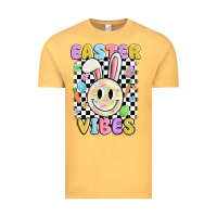 Vintage Mustard easter vibes smiley face Vintage Tee - MaliasSmallBusiness