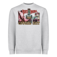 Heather Grey busy doing cowgirl shit liquor boots cigarette Heavyweight Sweatshirt - NancyCooperArtShop