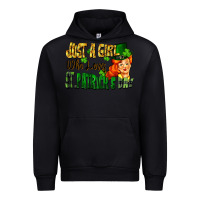 Black Just a girl who loves St. Patrick's Day Urban Hoodie - FaDigitalArtStudio
