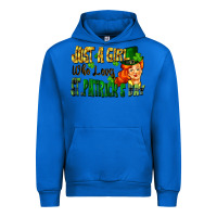 Cobalt Just a girl who loves St. Patrick's Day Urban Hoodie - FaDigitalArtStudio