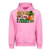 Fuchsia Pink Just a girl who loves St. Patrick's Day Urban Hoodie - FaDigitalArtStudio