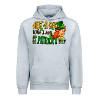 Heather Grey Just a girl who loves St. Patrick's Day Urban Hoodie - FaDigitalArtStudio